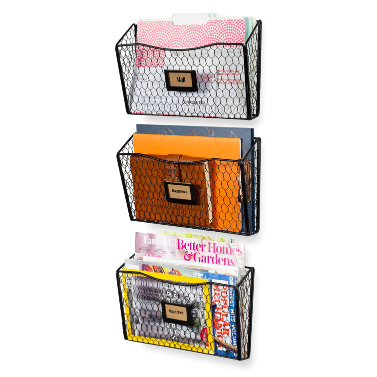 Gracie Oaks Borchers Wall Mail Organizer with Wall Baskets & Reviews